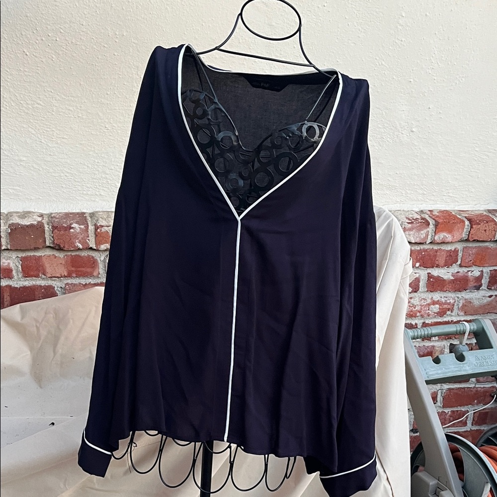 F&F Black and Gray Top